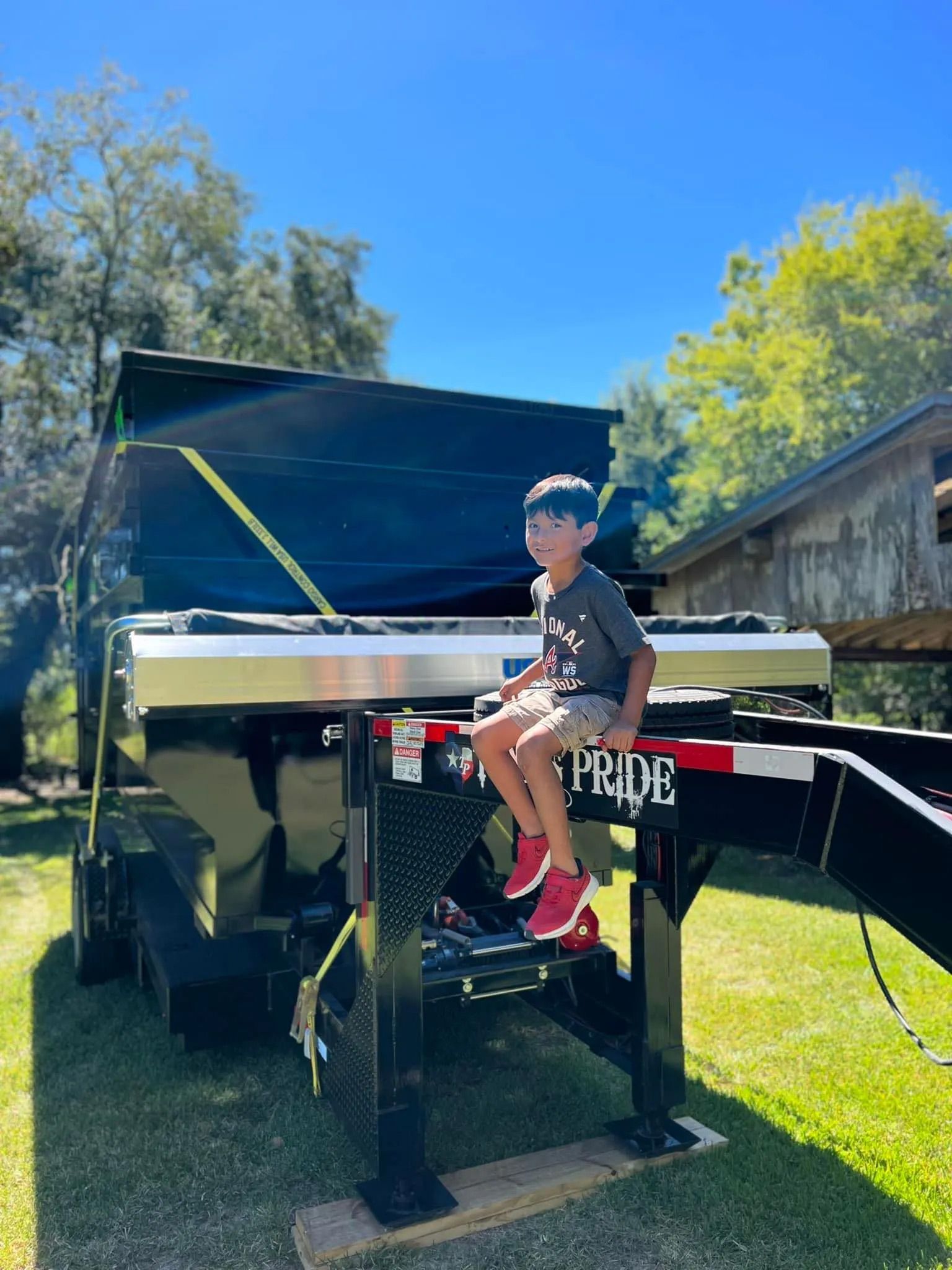 Boy on the service truck