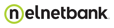 Nelnet Bank logo with black text and a green-and-black circular icon
