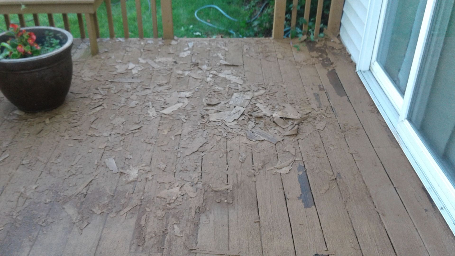 chipping paint on deck