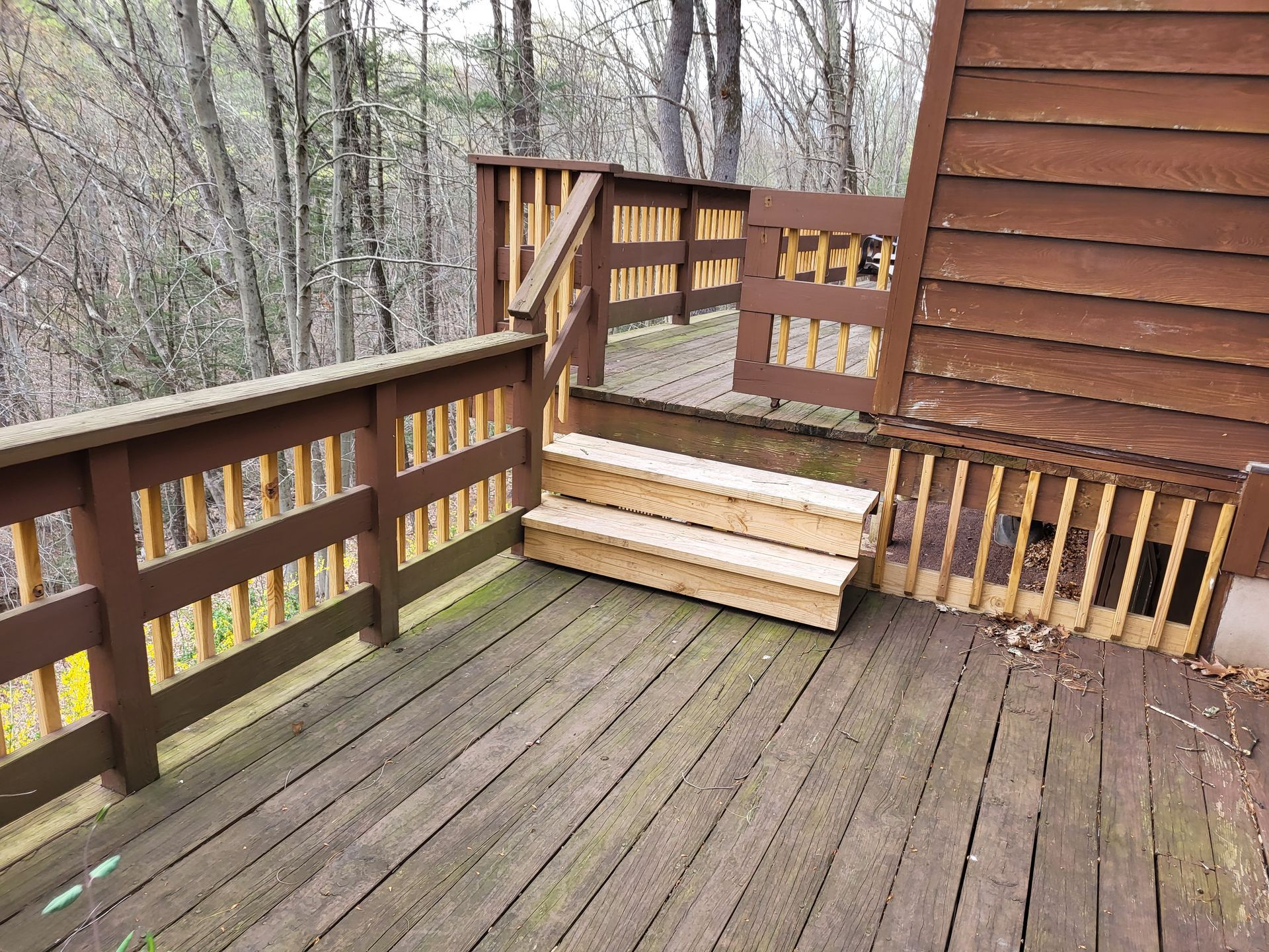 power wash and re-stain deck