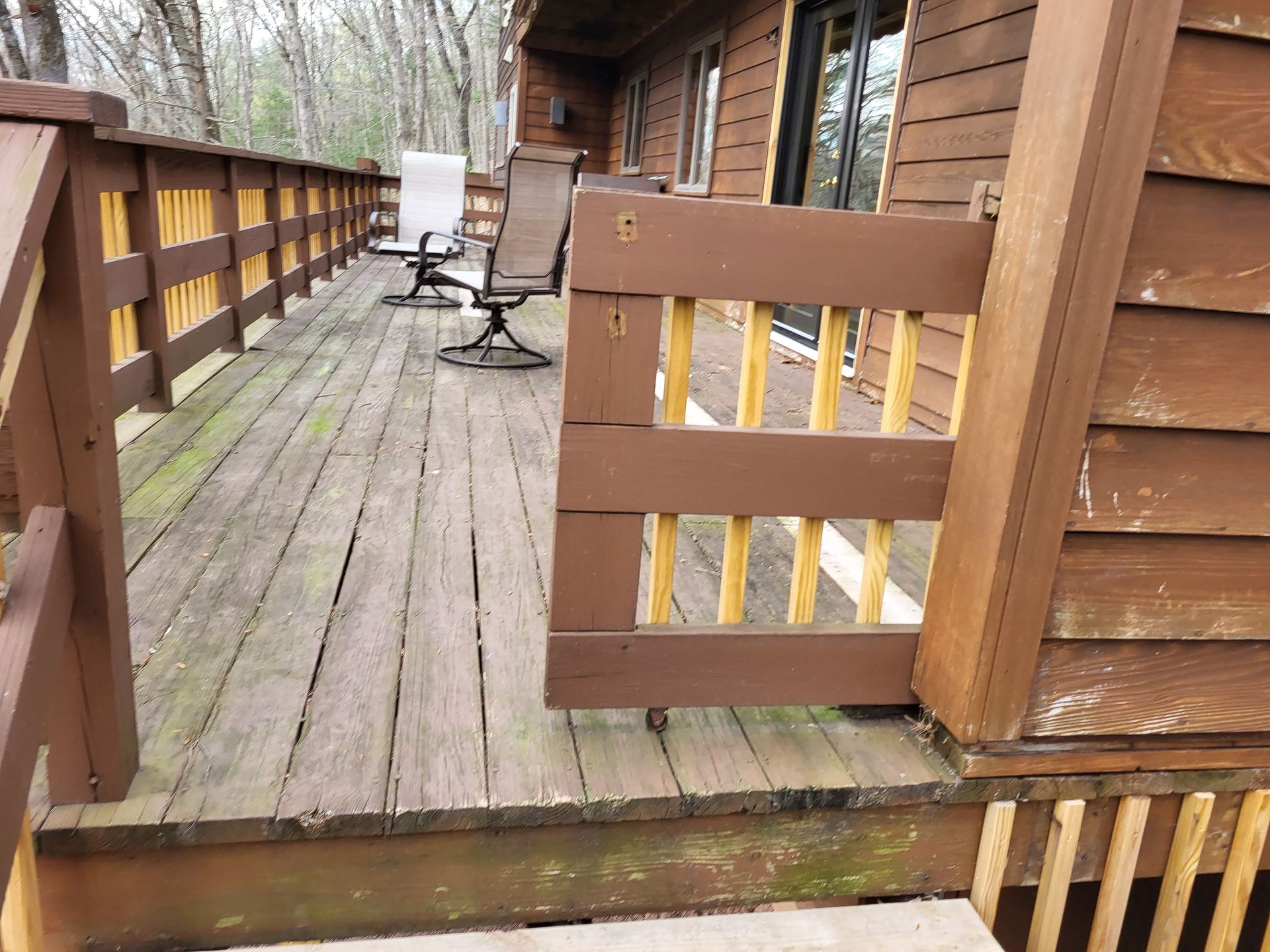 power wash and re-stain deck