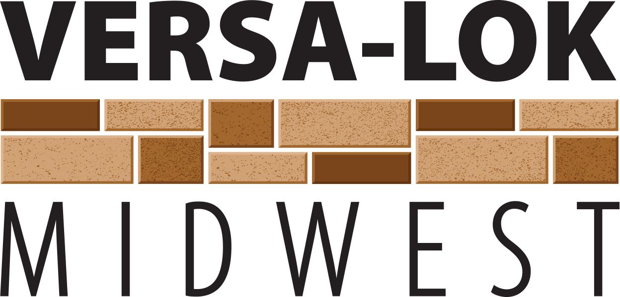 The logo for versa-lok midwest shows a brick wall.