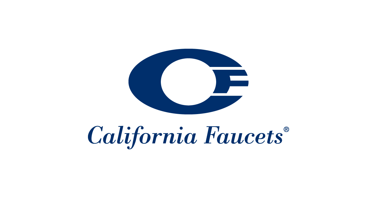 California Faucets logo: Blue oval with a stylized 