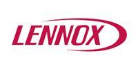 Lennox logo in red text with a stylized red arc on a white background.