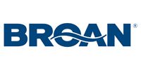 Broan logo in blue with a wave above the 