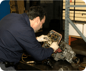Man repairing transmission