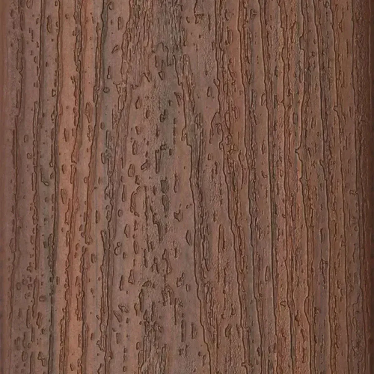Dark wood grain with vertical lines and a mottled texture.