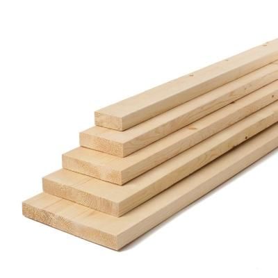 Stack of light-colored wooden planks, angled on white background.