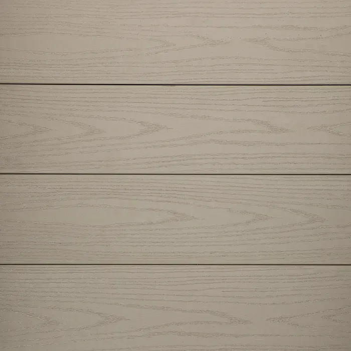 Beige horizontal wood paneling with wood grain texture.