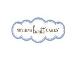 Nothing Bundt Cakes logo in a cloud shape, with light blue outline and text.