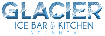 Glacier Ice Bar & Kitchen logo in blue with stylized iceberg and Alaska text