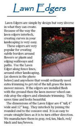 A newspaper article about lawn edging with a picture