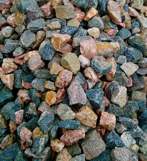 A pile of rocks of different colors and sizes