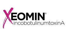A logo for xeomin incobotulinumtoxina is shown on a white background.