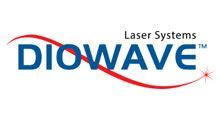 The logo for diowave laser systems is blue and red.