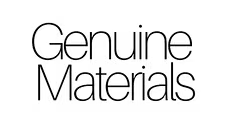 “Genuine Materials” in black, sans-serif font.