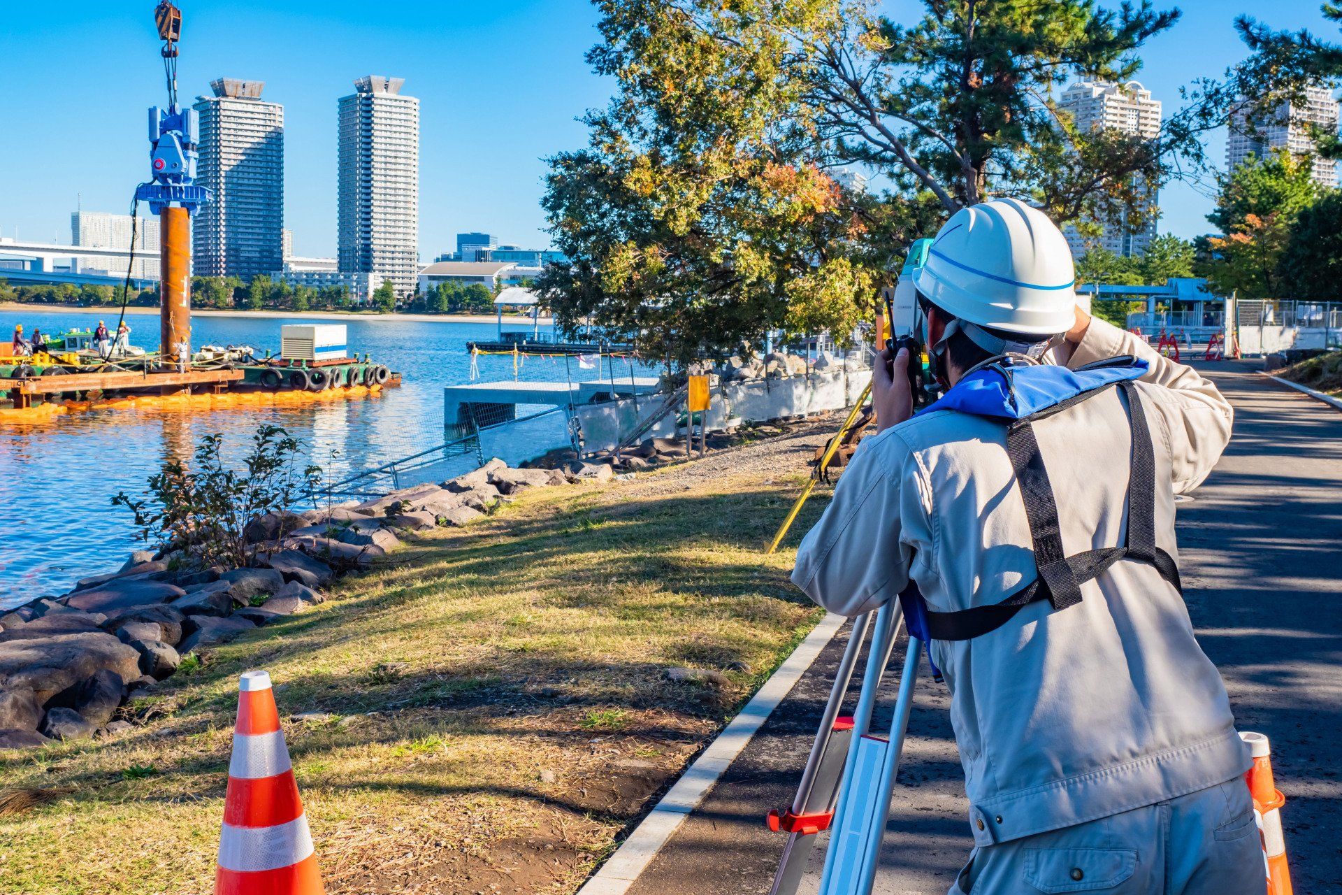 Man surveying public area