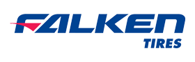 Falken Tires logo in blue and red on a white background