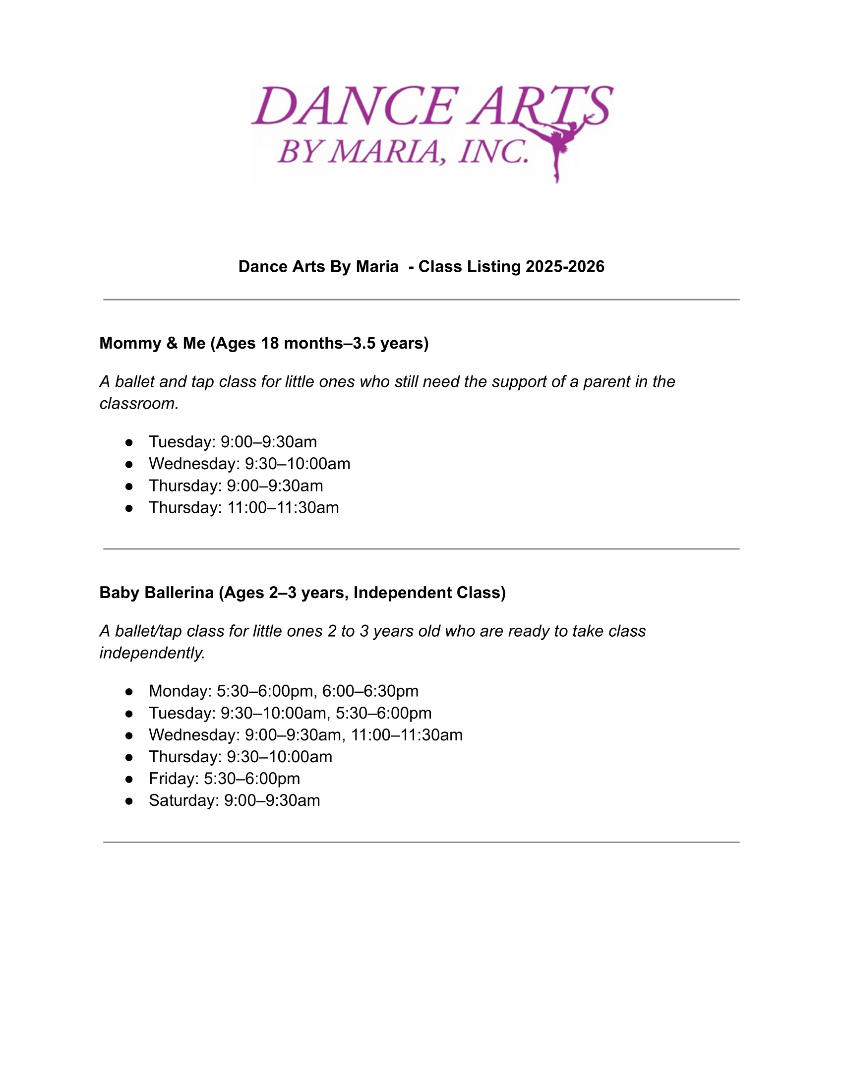 School Year 2026-2025 Information