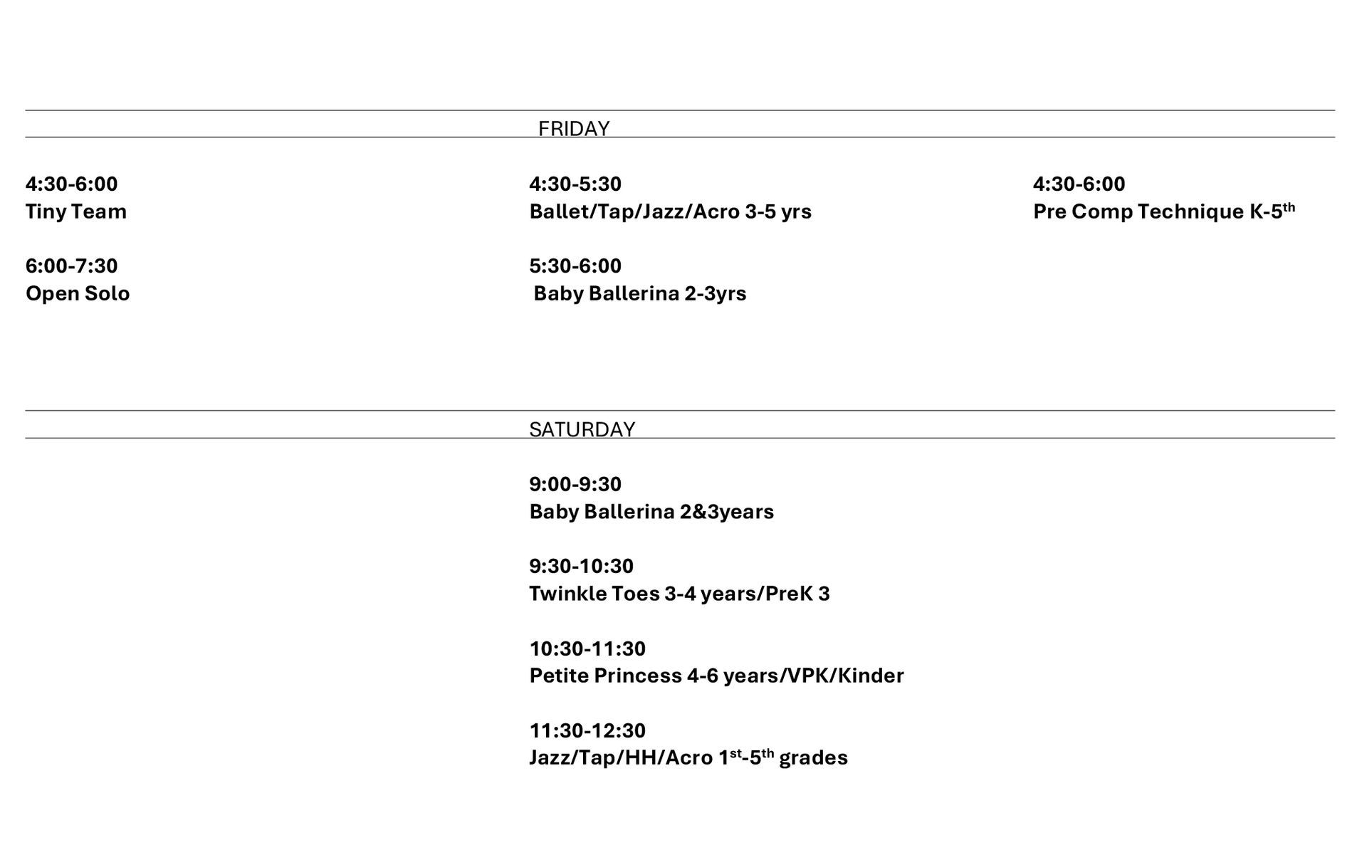 2025-2026 Season Schedule