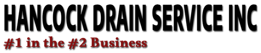 "HANCOCK DRAIN SERVICE INC" in black text, with " #1 in the #2 Business" in red underneath.