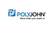 PolyJohn logo: Blue square with