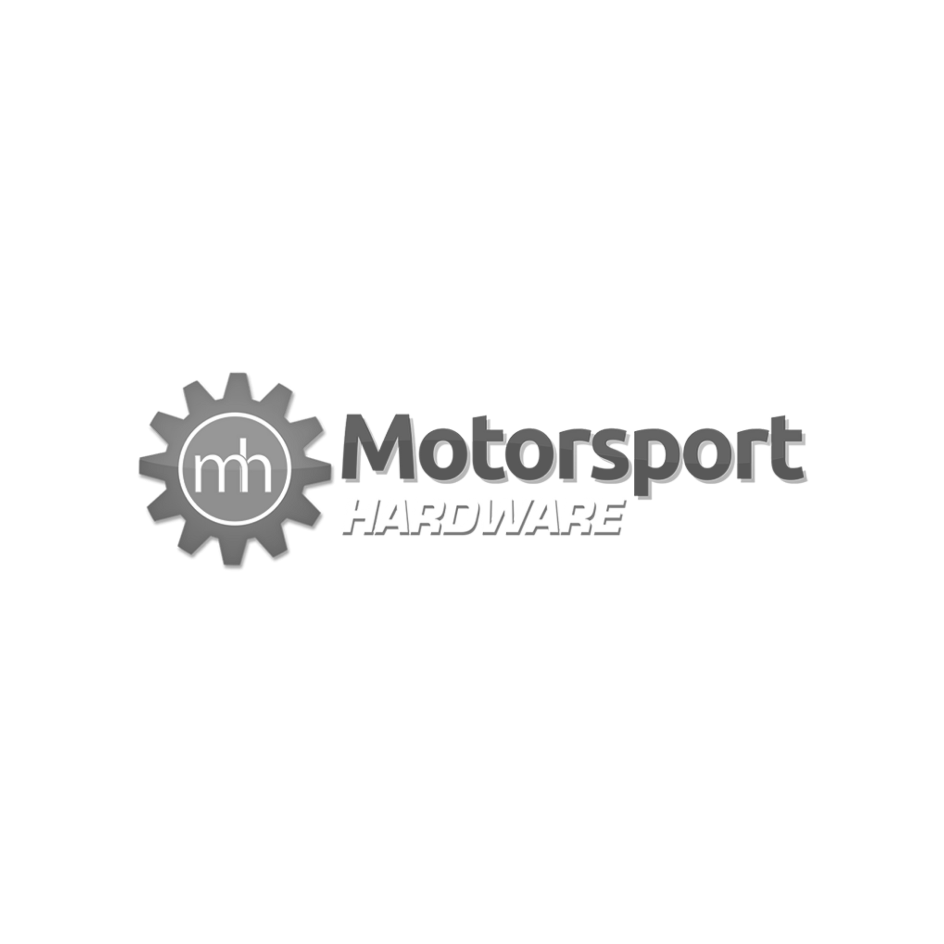 Grey Motorsport Hardware logo with a gear icon and stylized lowercase mh mark