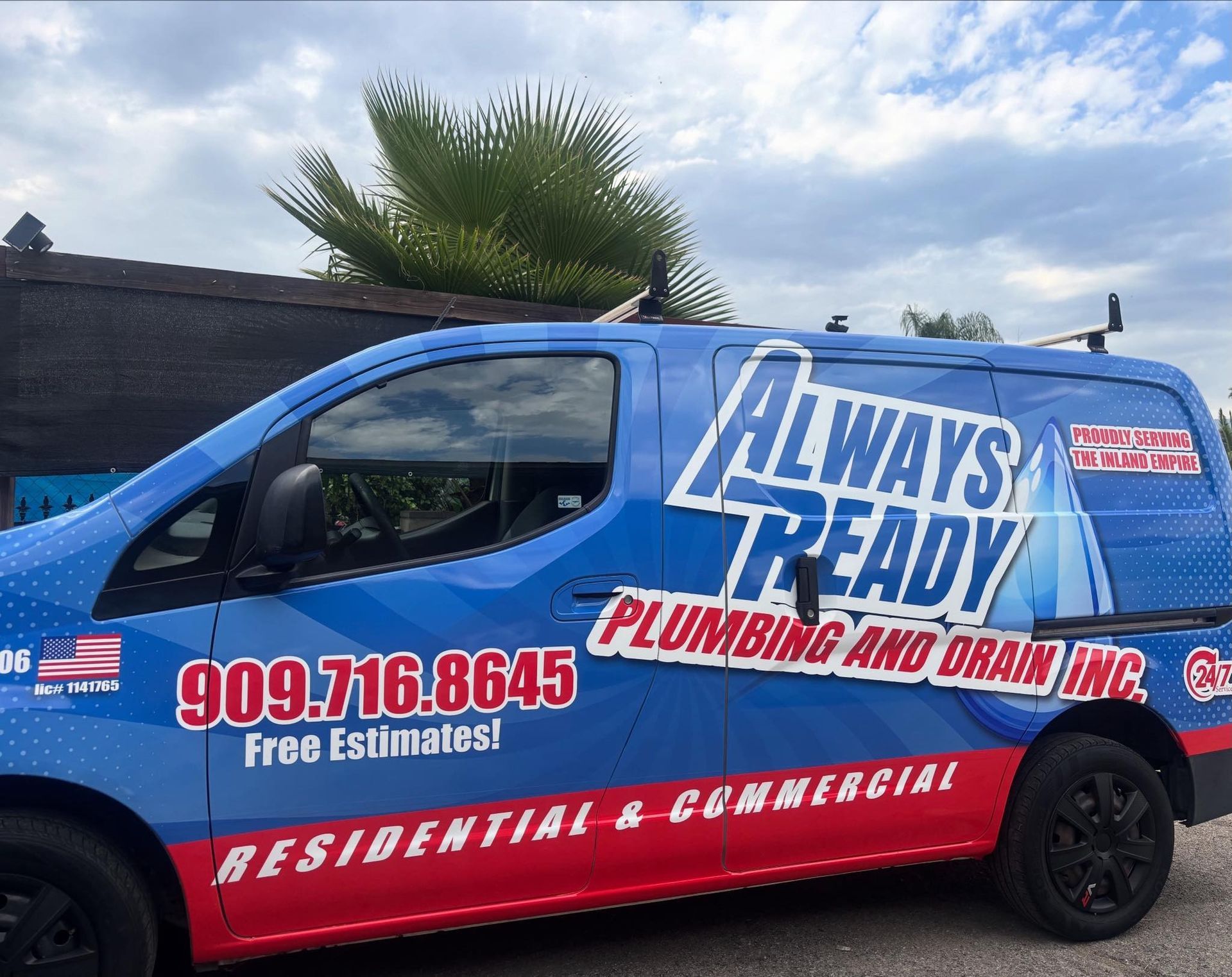 Always Ready Plumbing and Drain service van.