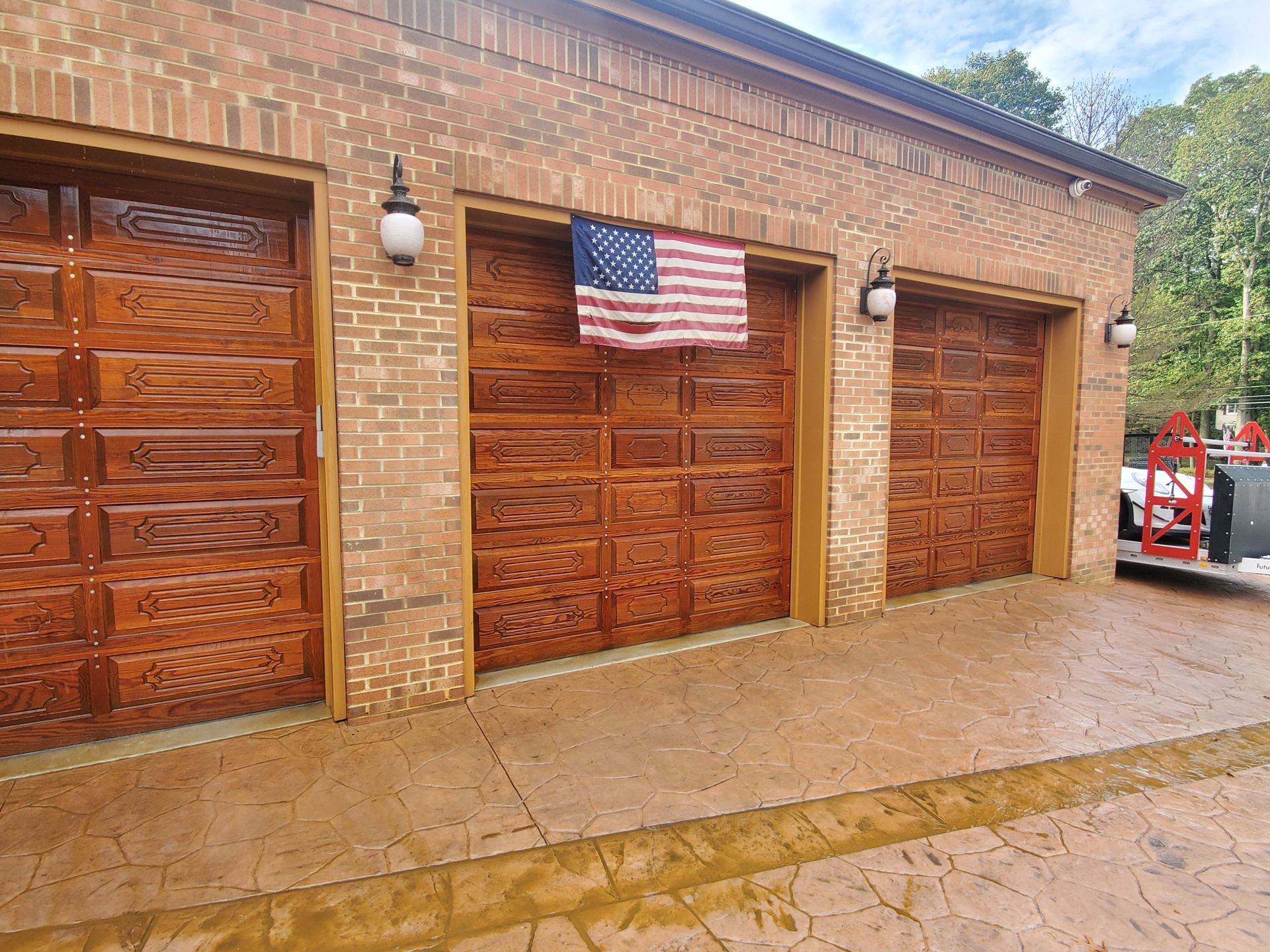 Pressure washing garage