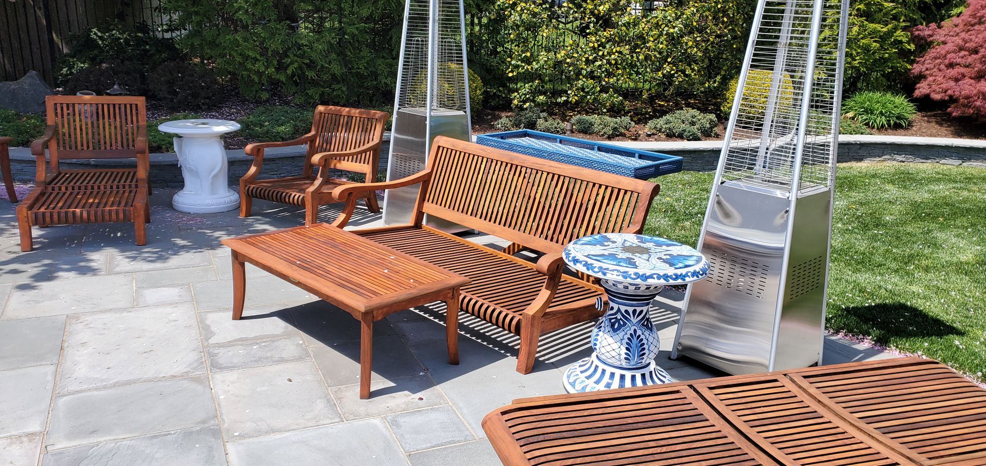 Deck chairs and table