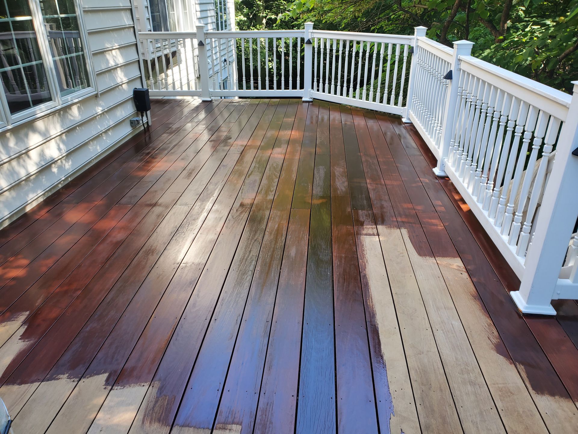 Deck staining