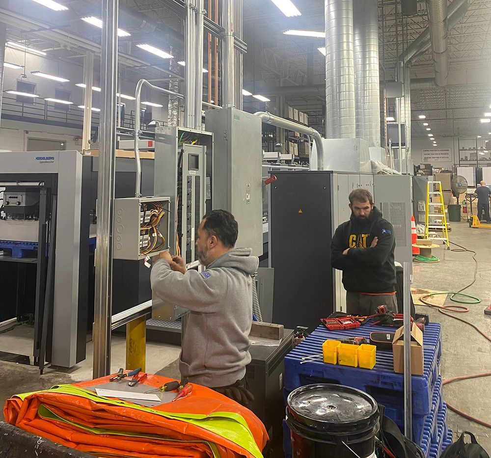 A man is working in a factory