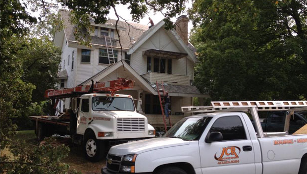 Roofing service trucks