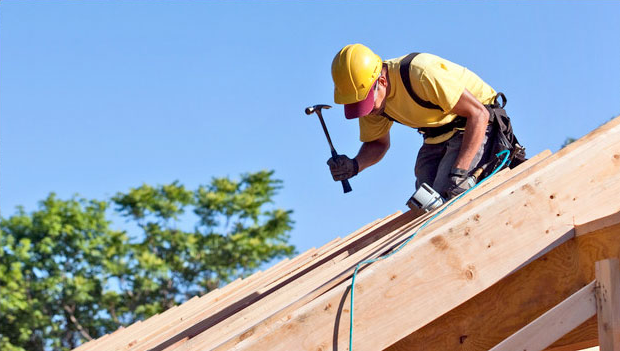 Man working on the roof