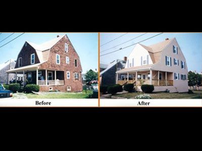 Roof before and after