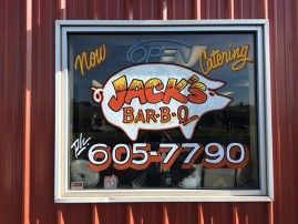 Jack's Bar-B-Q Window sign