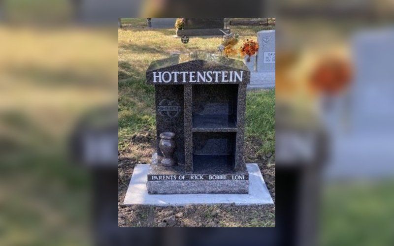 grave marker with candle holder