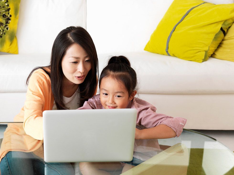 Child to teach mother operation of computer