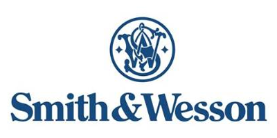 Smith & Wesson blue logo with circular emblem and brand name