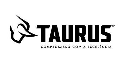 Taurus logo with bull-head icon and the slogan “Compromisso com a excelência” on white background