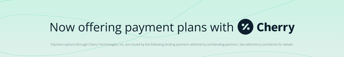 Now offering payment plans with Cherry.