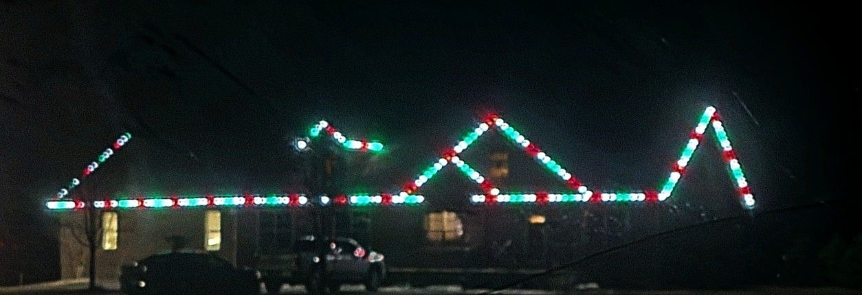 A house with a lot of christmas lights on it