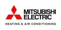 Mitsubishi Electric Heating & Air Conditioning logo: red symbol with text.