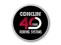 the conklin 40 years roofing systems logo