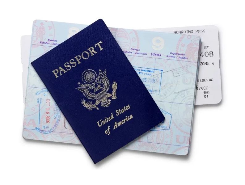 A blue passport from the United States of America