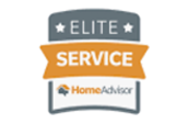A logo that says elite service on it