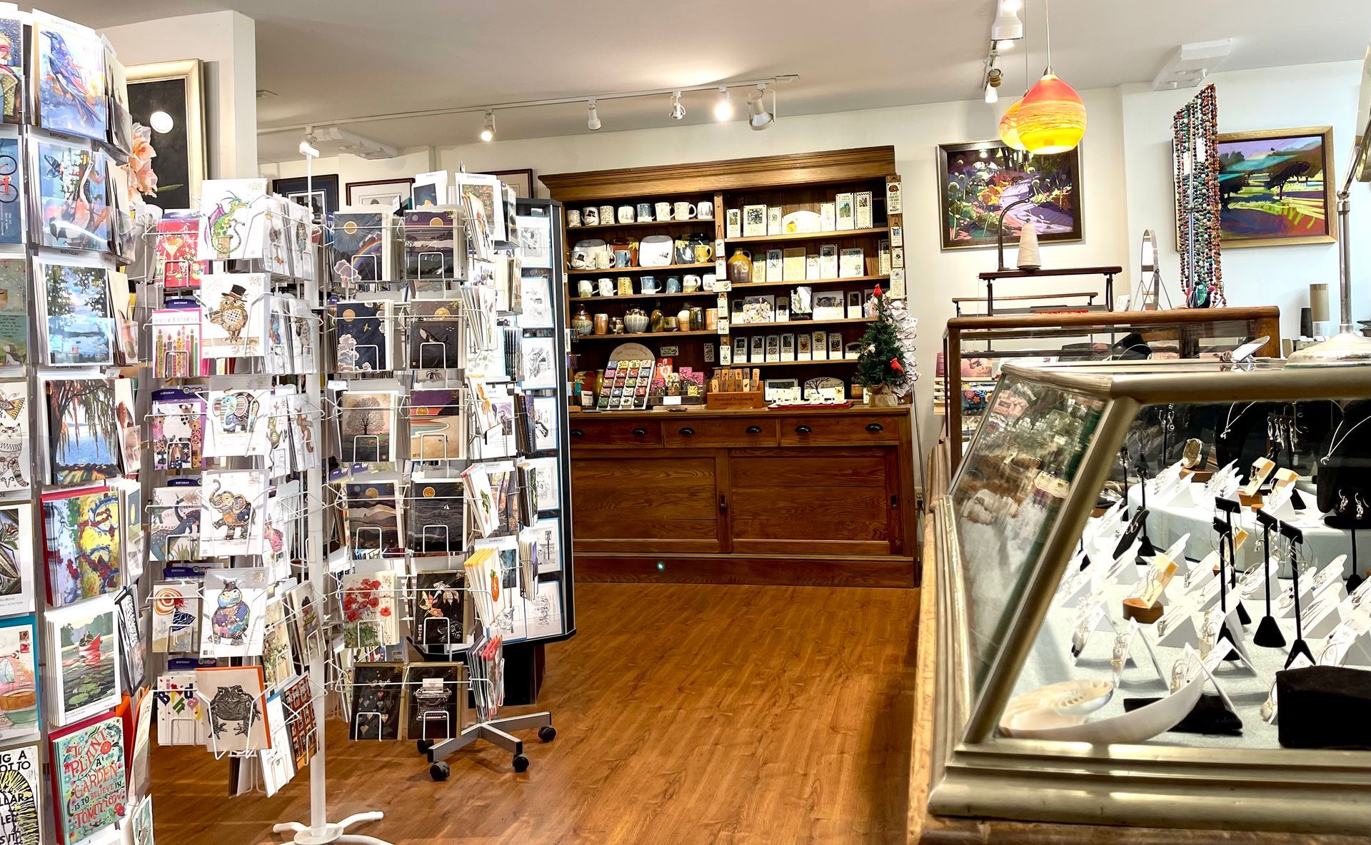 Postcards and art gallery