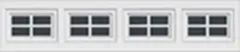 Four white rectangular windows. Each window has 4 dark squares.