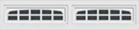 White rectangular faceplate with two sets of eight small rectangular ventilation holes.