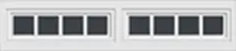 Two white rectangular panels, each with 5 dark gray rectangles.